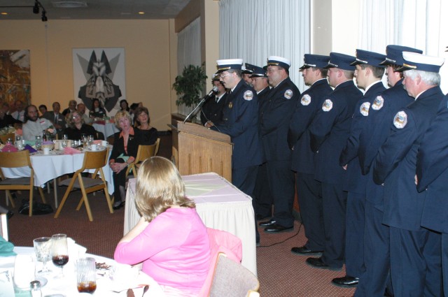 November 2005 - Chief Taylor and several firefighters accepting the Potsdam Chamber of Commerce's 2005 Commitment To The Community Award