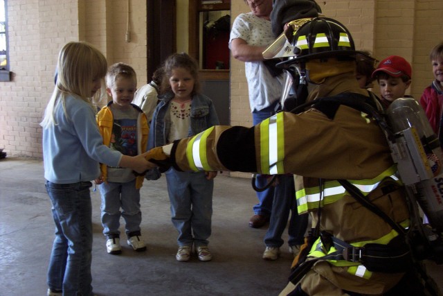 June 2004 - Fire Driver Robert Pierce during a fire prevention presentation and tour