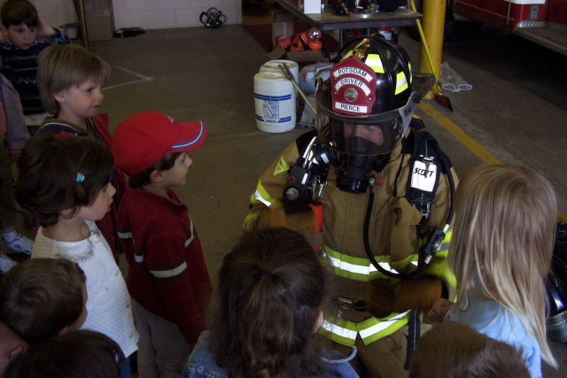 June 2004 - Fire Driver Robert Pierce during a fire prevention presentation and tour 