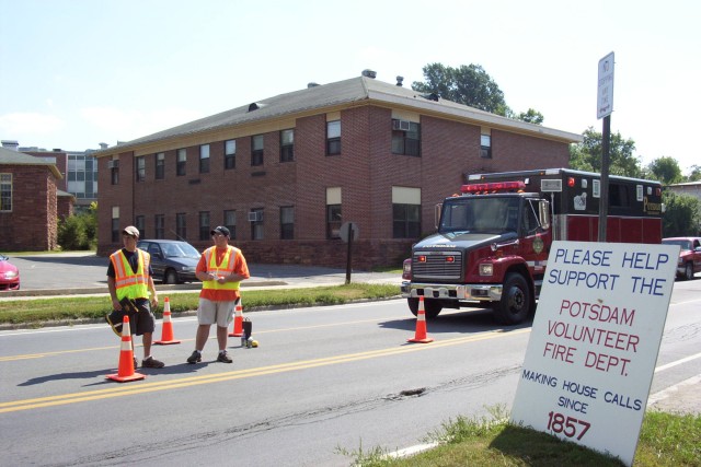 August 2005 - Potsdam Firefighters on Pierrepont Avenue during the Annual Fill The Boot Fund Raiser