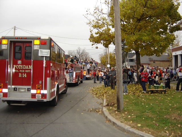 October 2004 - Firefighters loading the apparatus during the annual Halloween Party