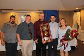 Fireman of the Year:
L-R : Dan McGregor, Mark Bradish, Jay Bradish, FOTY Stephen Davis, Allison Davis