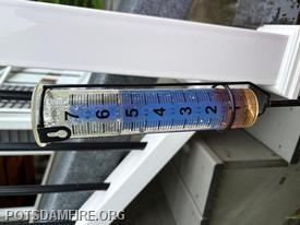 Photo of rain gauge from 36-3 related to yesterday’s storm