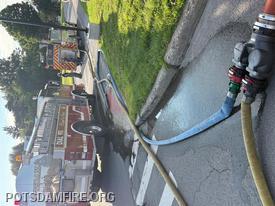 Clappered siamese with 1, 4” LDH and 2, 2.5” supply lines feeding it. This allows 1 Tanker to empty and immediately switch to the other for continued water supply.